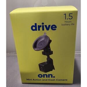 New Onn. Drive Mini Action Dash Cam High Resolution 1080P 1.5 Hours Video Camera